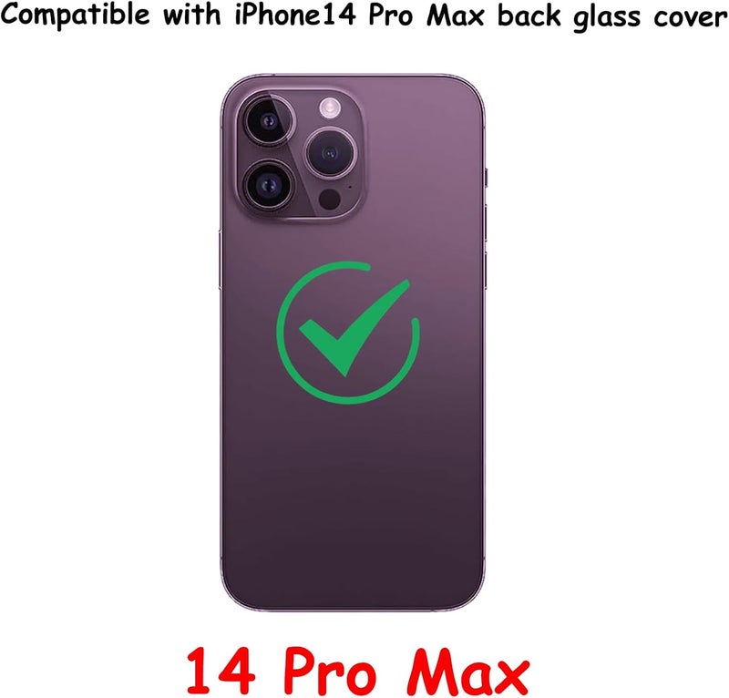 Anglepingping 14 Pro Max Back Glass Replacement for iPhone 14 Pro Max Rear Back Glass Compatible with iPhone 14 Pro Max with Pre-Installed Adhesive + Reparing Toolkit (Deep Purple) - Image 3